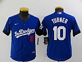 Youth Dodgers 10 Justin Turner Royal 2021 City Connect Flexbase Jersey,baseball caps,new era cap wholesale,wholesale hats